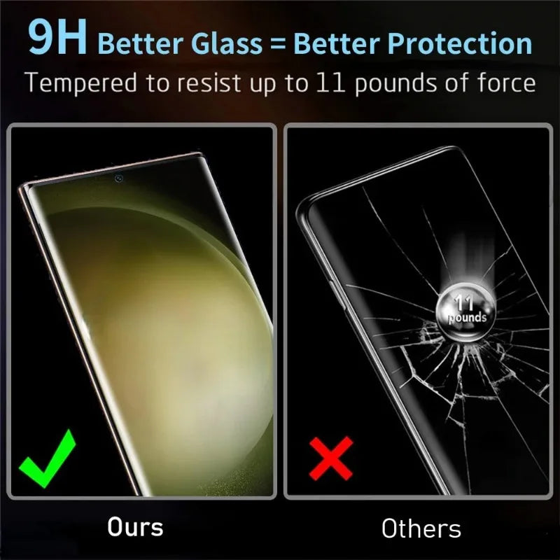 Protector Pantalla Cristal Templado Curvo 3D Anti-Huellas para Samsung Galaxy S8/S9 / S21-S24 Ultra / Note 10/20 (Pack 3 Unidades)