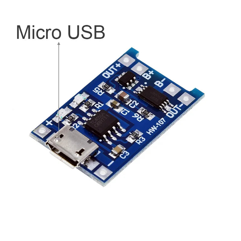 DIY Type-C Micro USB 5V 1A 18650 TP4056 Lithium Battery Charger Module Charging Board With Protection Two-in-One