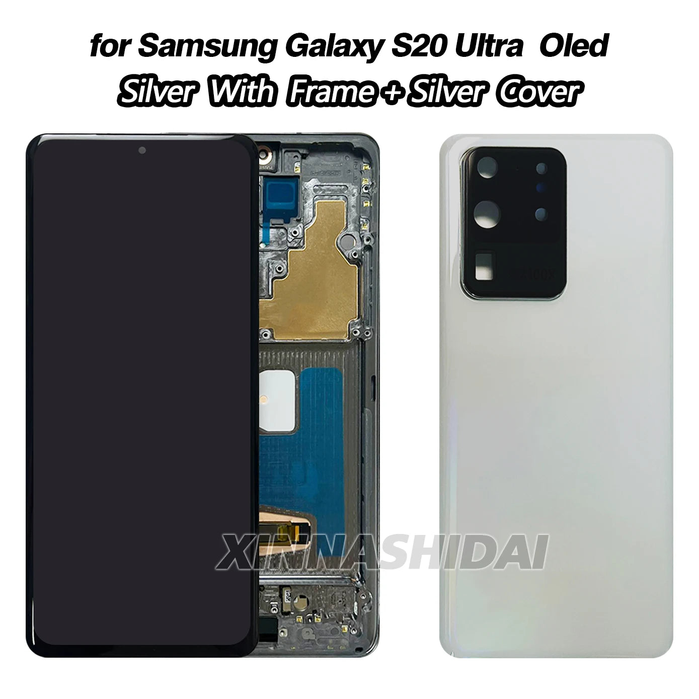 OLED para Samsung Galaxy S20 pantalla LCD de tamaño Ultra grande marco de pantalla táctil cubierta de batería conjunto de digitalizador de carcasa