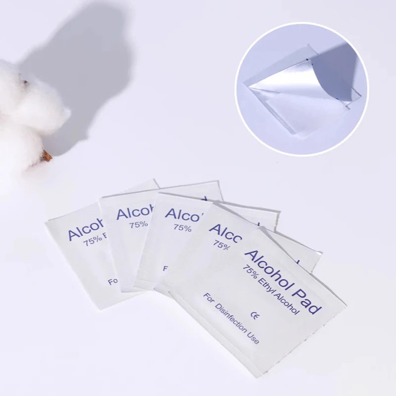 100Pcs/box 75% Alcohol Wipes Individually Wrapped For Disposable Cleaning Pads Car Detail Glass Wash Towel Screen Glasses Clean