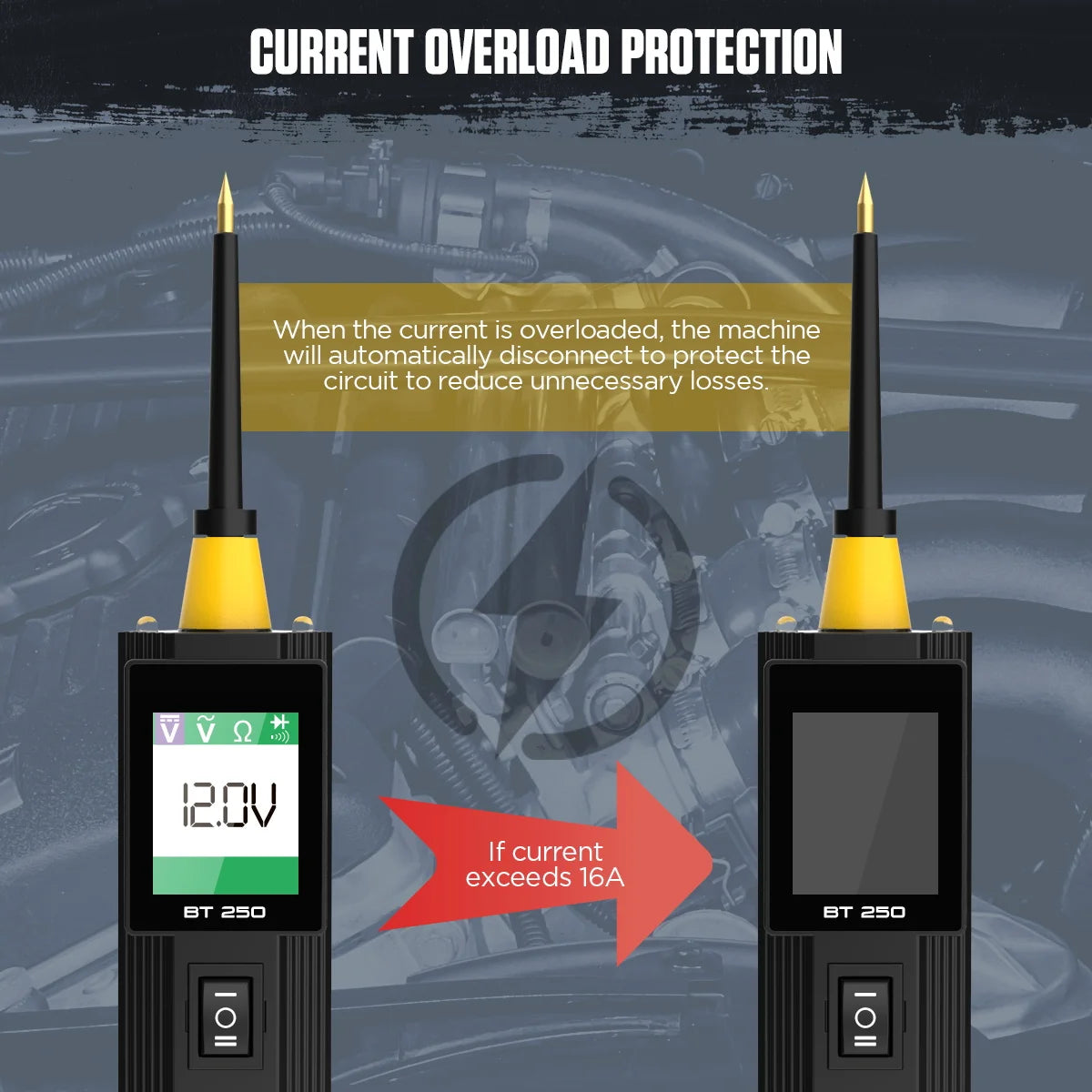 Tester Circuito Automotriz Autool BT250 (6-30V) - Kit Sonda Eléctrica (Power Probe) con Display LED