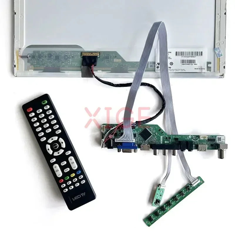 Kit Placa Controladora LVDS para Panel 15.6" B156XW02 V0-V7 (1366x768) 40pin TV Analógica HDMI/VGA/AV/USB DIY