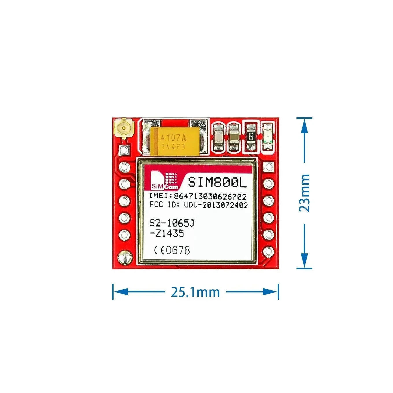 Módulo GSM/GPRS SIM800L Pequeño (MicroSIM, Quad-Band, Serial TTL) Placa Core para Arduino