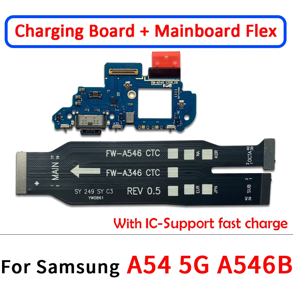 Placa Puerto Carga Rápida USB con Flex para Placa Principal Samsung Galaxy A24/A32 4G/A34/A54 5G