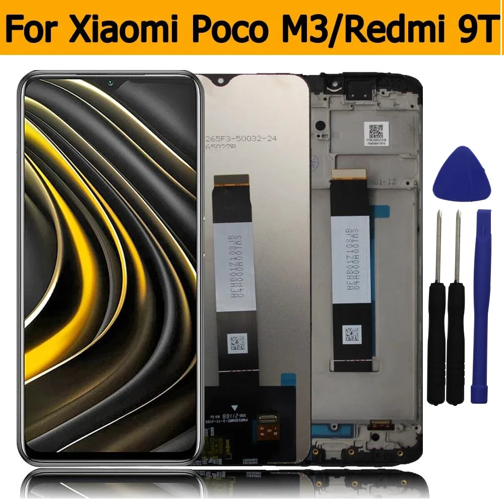 LCD For Xiaomi Poco M3 M2010J19CG Display Touch Screen Digitizer For Redmi 9T Display With Frame M2010J19SG Replacement Parts