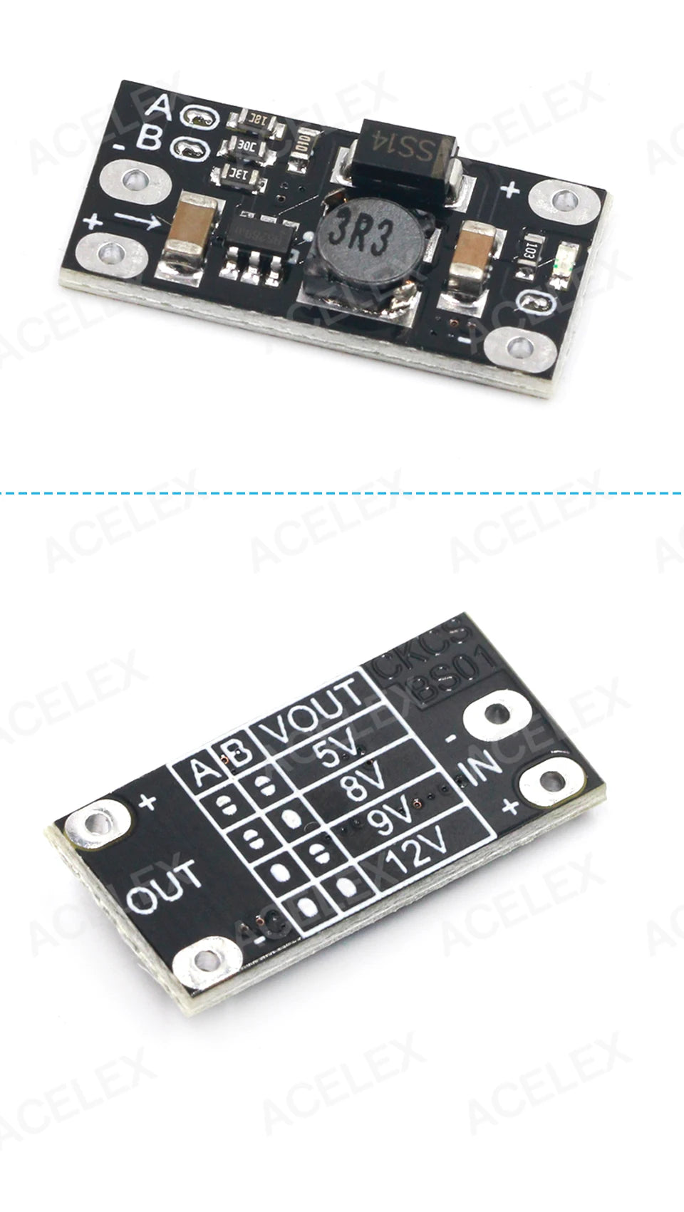 Mini Módulo Convertidor Boost DC-DC 3V/3.7V/5V/9V a 12V Step-Up Regulador Voltaje PCB (Set 5V/8V/9V)
