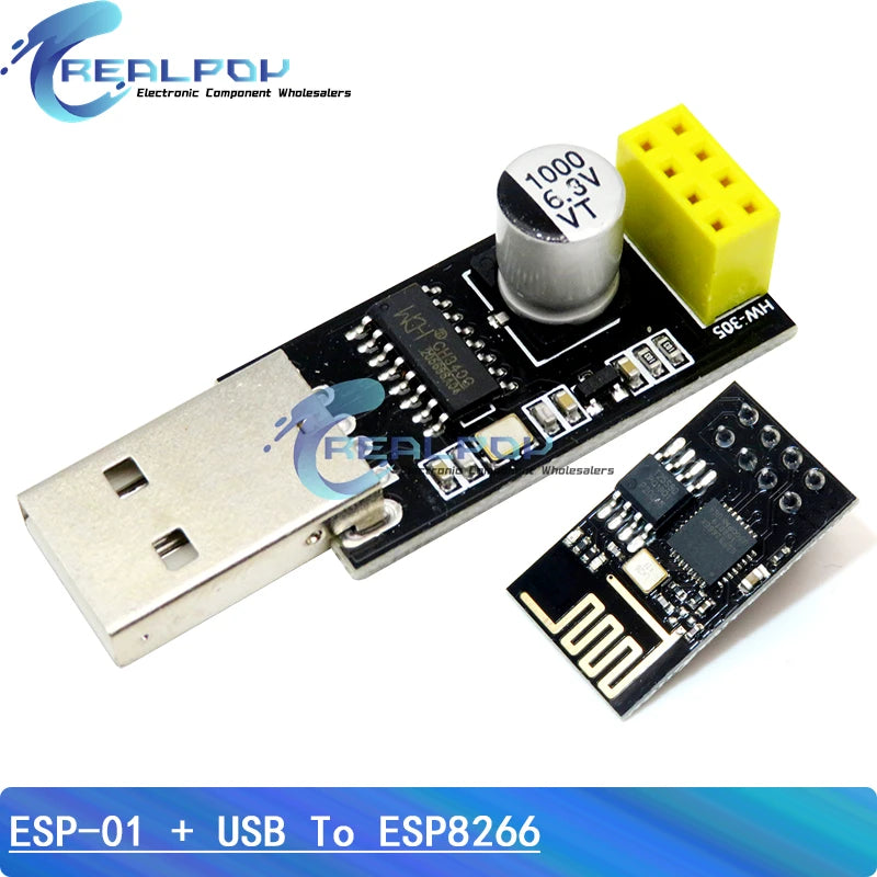 Adaptador Programador ESP-01 / ESP-01S UART GPIO0 CH340G USB a ESP8266 Serial WiFi Placa Desarrollo