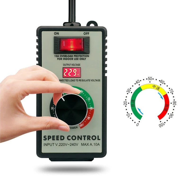 Controlador Velocidad Motor AC 220V 4000W con Display LED Regulador Voltaje Variable Router/Ventilador/Taladro