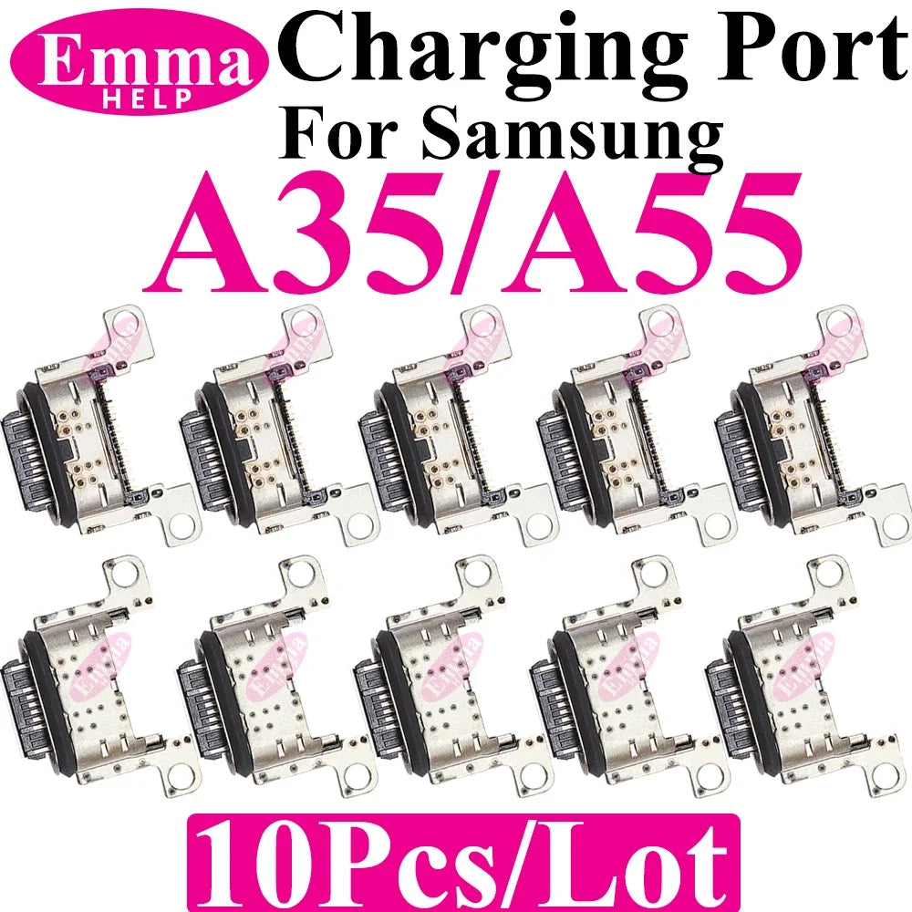 10 Uds conector de puerto de carga Original para Samsung A15 A05S A25 A35 A55 A13 A04S A14 A23 A33 A24 A34 A54 A53 Pin de cargador USB Plu