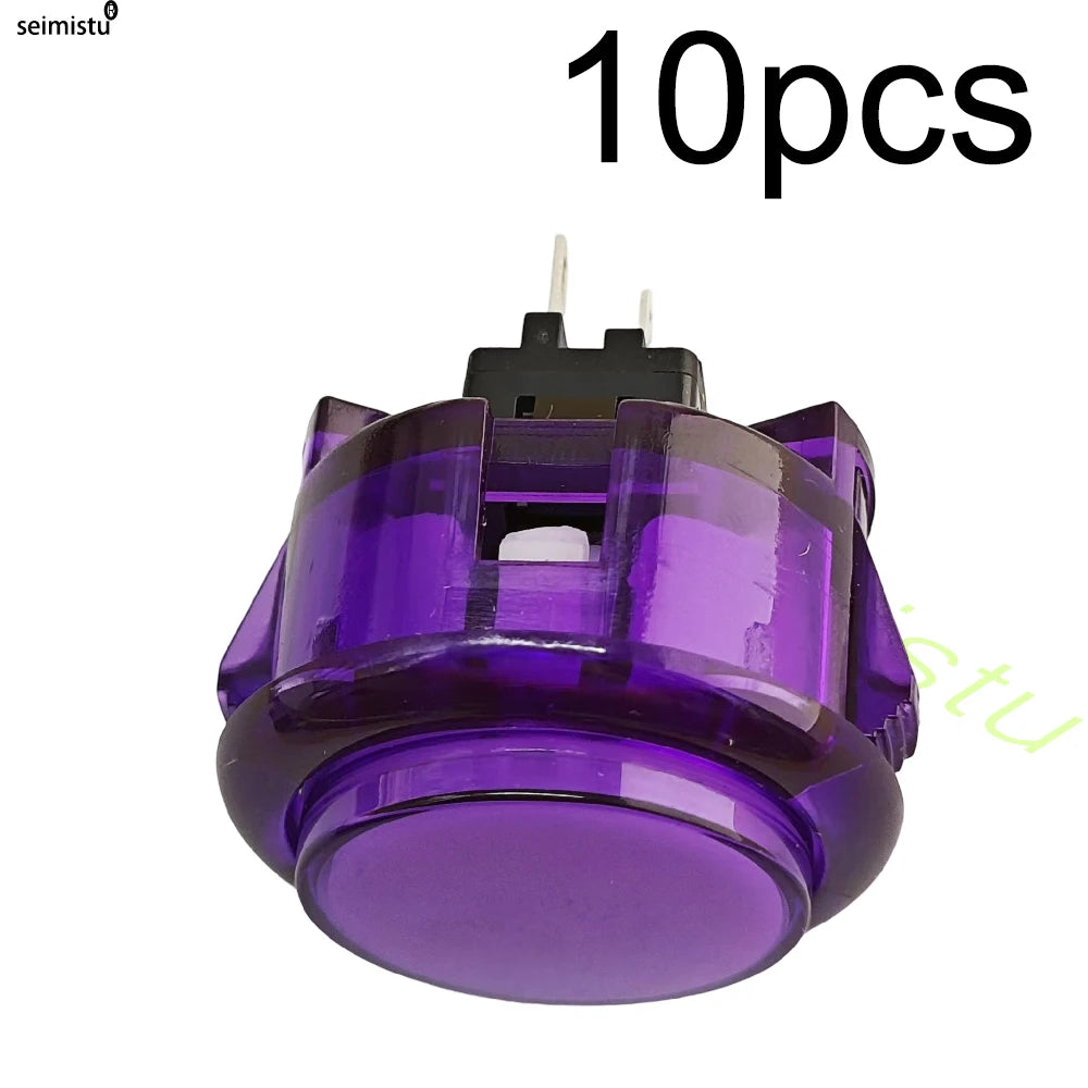 Botón Pulsador Transparente (24mm/30mm) Copia Sanwa OBS-C para Consola Videojuegos/Hitbox/Arcade PC Neo Geo (10 Unidades)