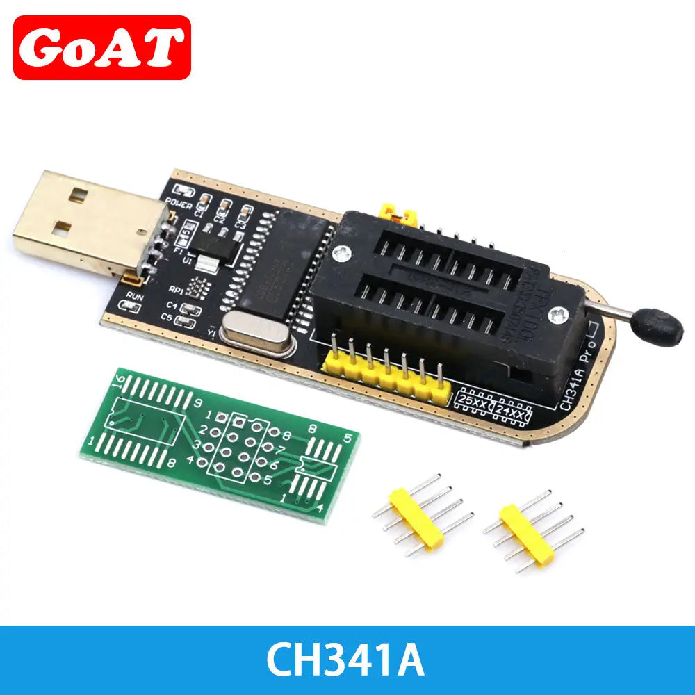 Kit Programador USB CH341A 24/25 Series EEPROM Flash BIOS + Clip Test SOIC8/SOP8 (Variante 2)
