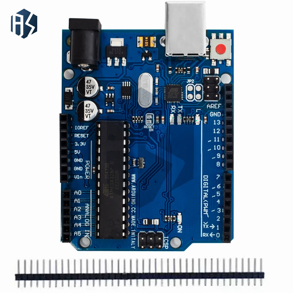 Placa Desarrollo Arduino UNO R3 (Oficial Certificada, ATMEGA16U2 + MEGA328P) con Cable USB Tipo A a B