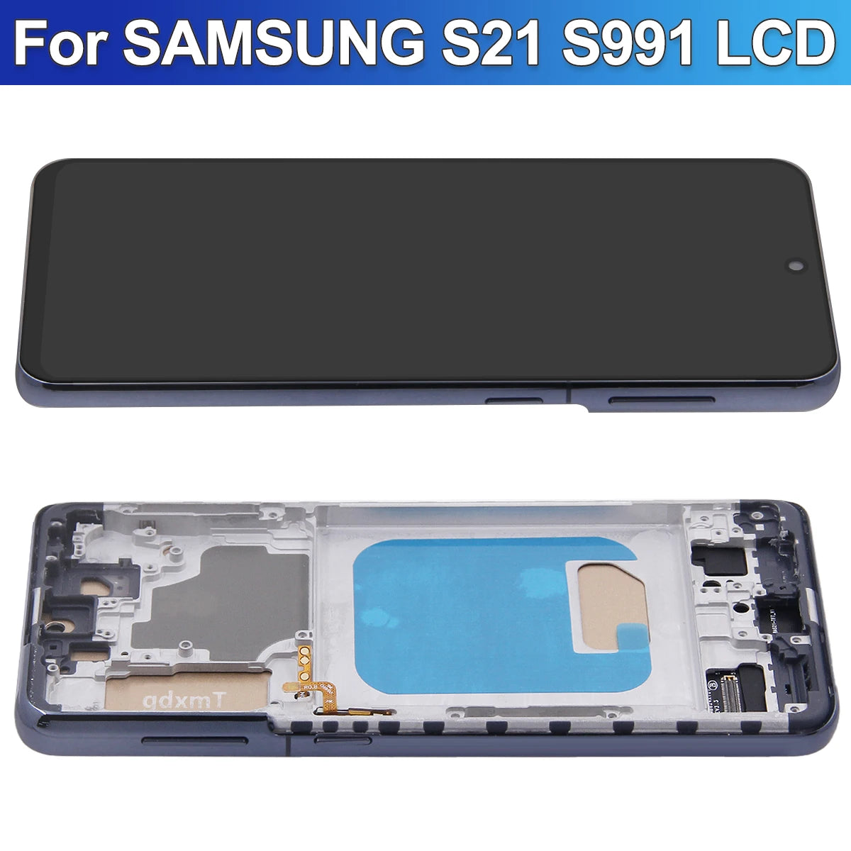 Pantalla S21 probada con marco para Samsung para S21 5G G991 G991B G991W G991U pantalla LCD MONTAJE DE digitalizador con pantalla táctil reemplazar