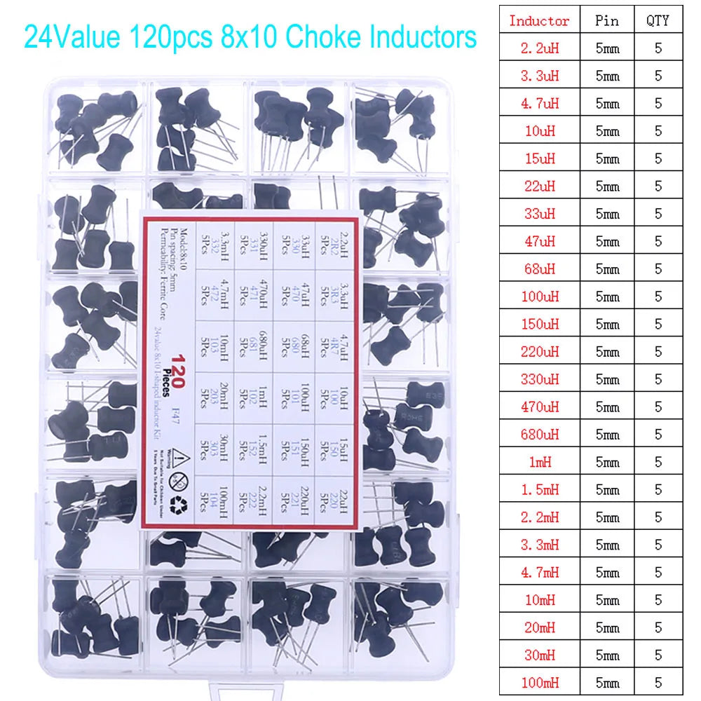 Kit Surtido Inductores SMD/DIP - Varios Valores (2.2uH a 100mH) (Versión 1)