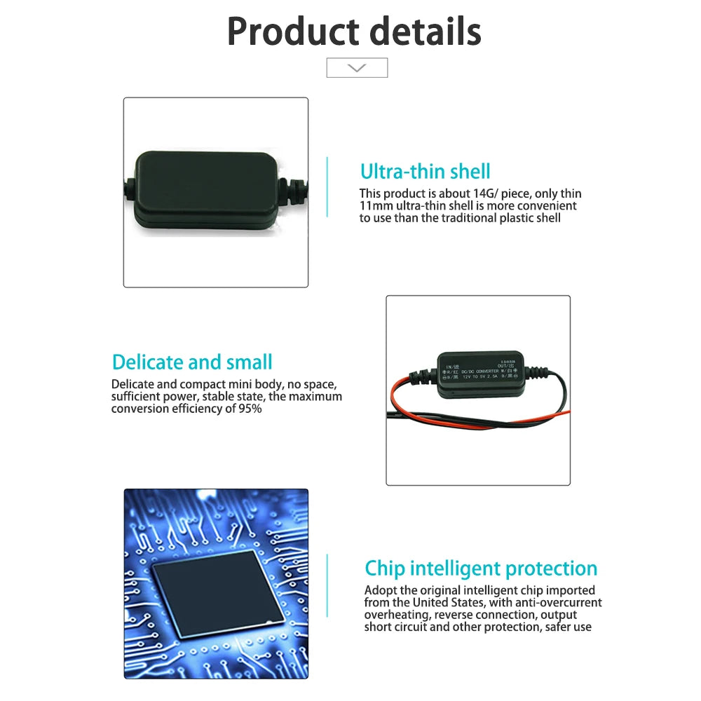 Módulo Convertidor Buck DC 12V a 3.3V/4.2V/5V/6V/7.5V/9V Step-Down No Aislado con Protección