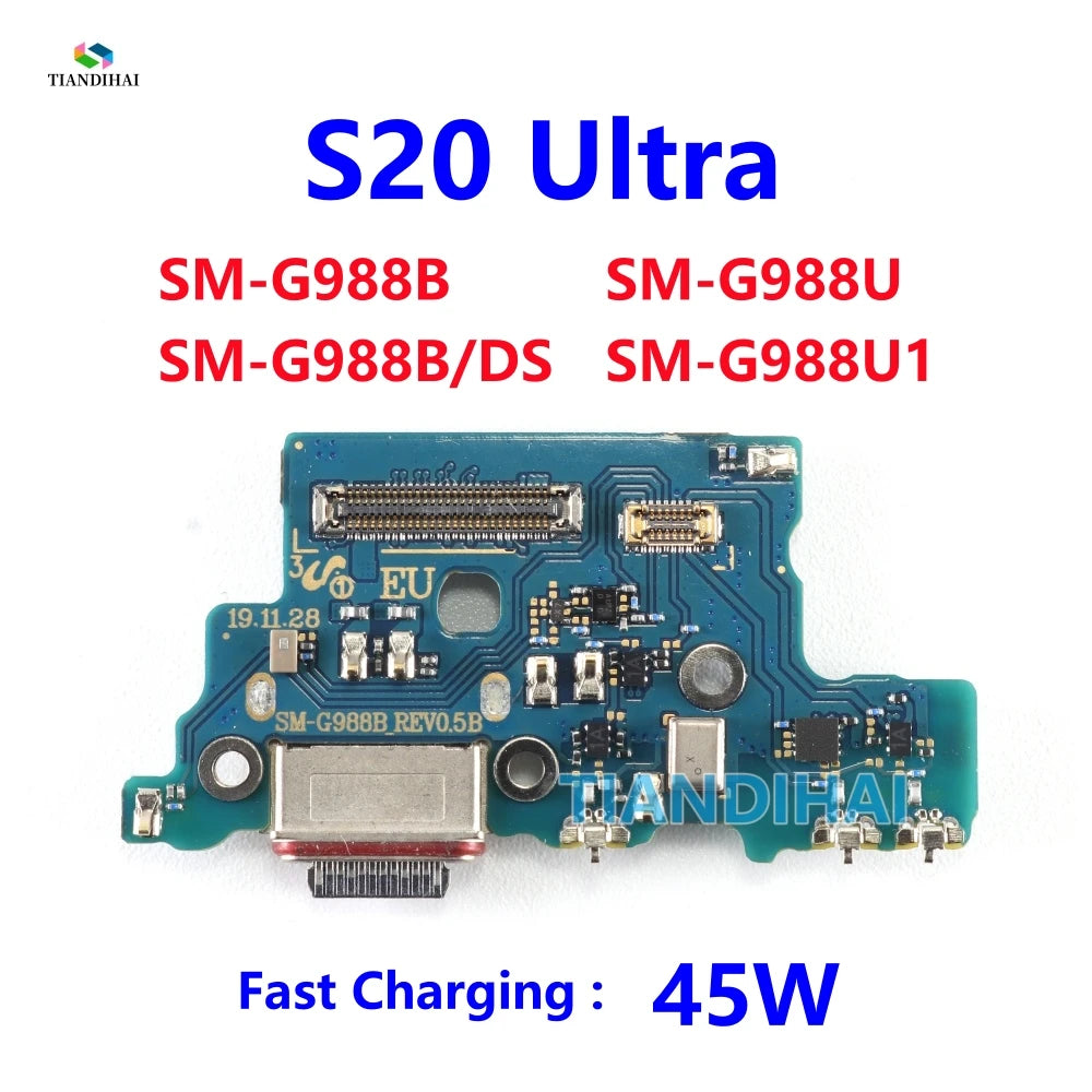 Para Samsung Galaxy S20 Ultra 5G G988B G988B/DS G988U conector de base USB puerto de carga Cable flexible placa de carga micrófono S20Ultra