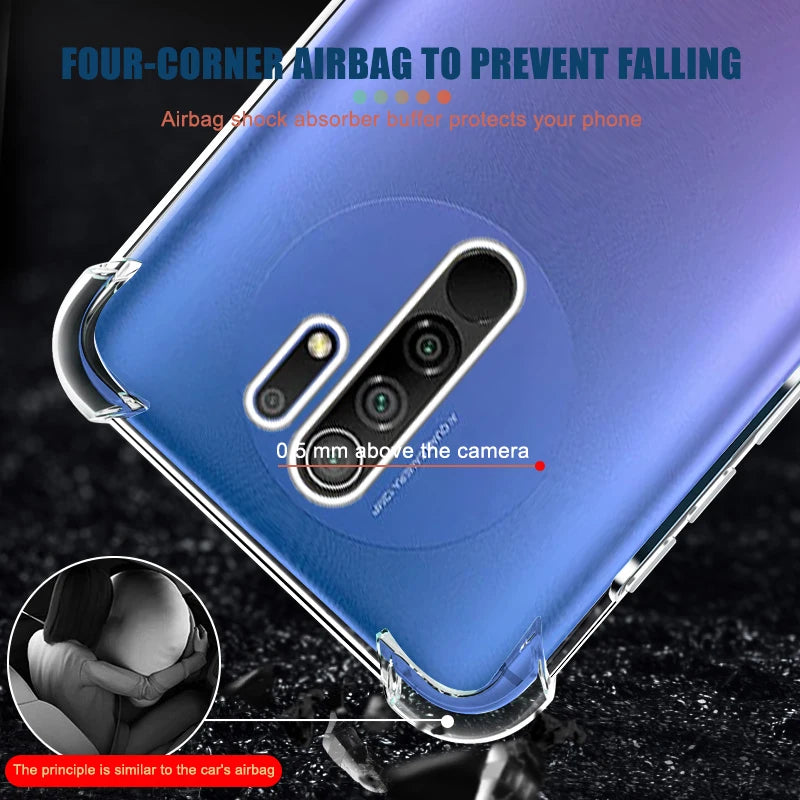 Funda Carcasa Teléfono Silicona Suave Transparente Anti-Golpes para Xiaomi Redmi 8/8A/9A/9C NFC/9AT / Note 8/8T/9 Pro Max/9T