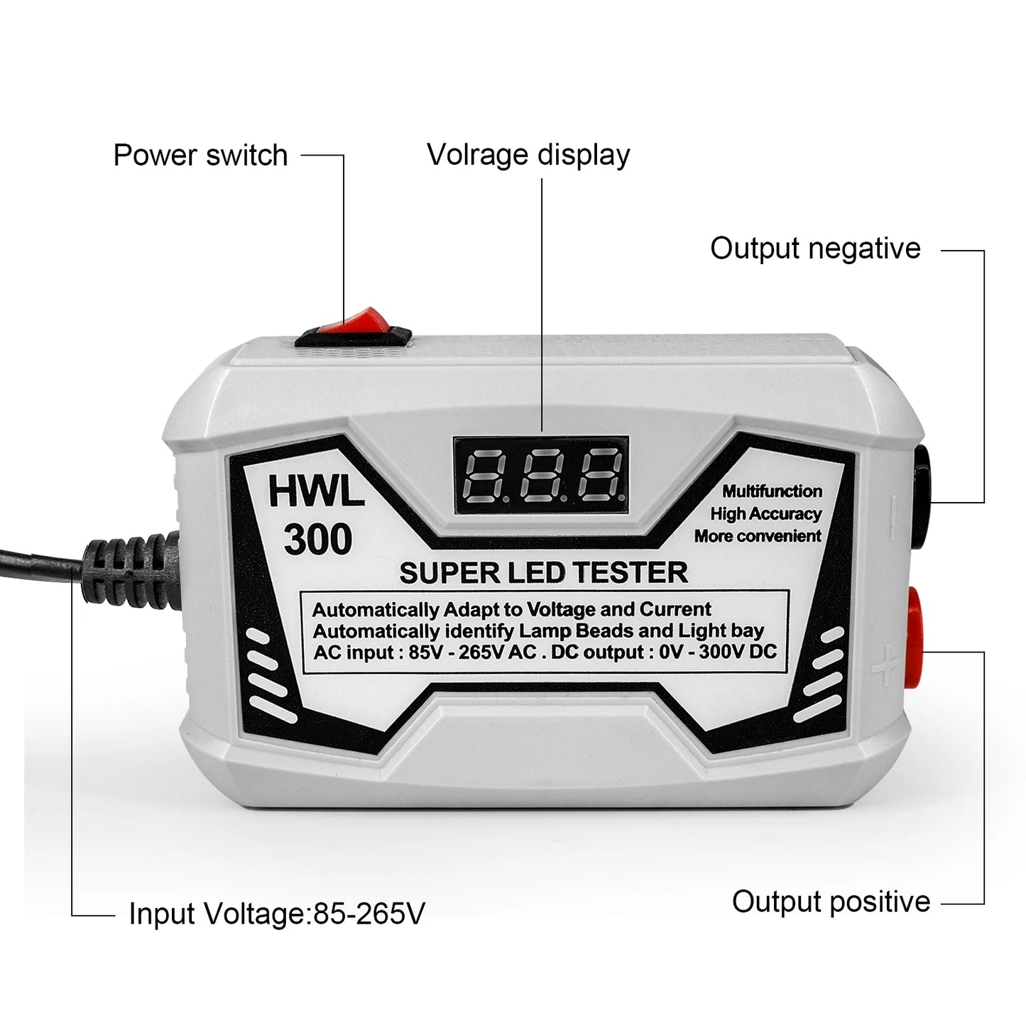 Tester LED 0-300V Output Probador Tiras Beads Mantenimiento TV LCD Inspección Multiuso