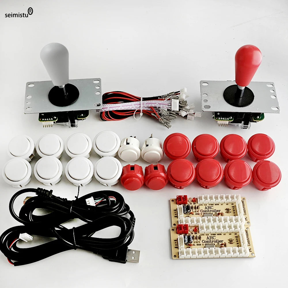Kit DIY Joystick Arcade (Copia Sanwa) con Botones Pulsadores para PC/Raspberry Pi (Controlador USB Zero Delay)