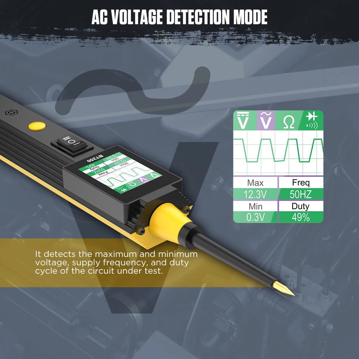 Tester Circuito Automotriz Autool BT250 (6-30V) - Kit Sonda Eléctrica (Power Probe) con Display LED