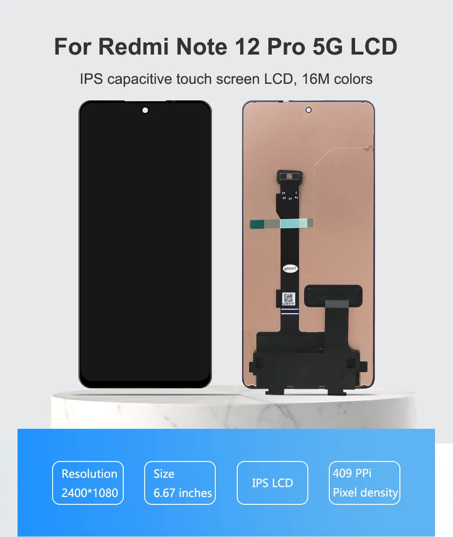 Screen for Xiaomi Redmi Note 12 Pro+ / 12 Pro Plus Lcd Display Touch Screen Digitizer with Frame for Xiaomi Redmi Note 12 Pro 5G