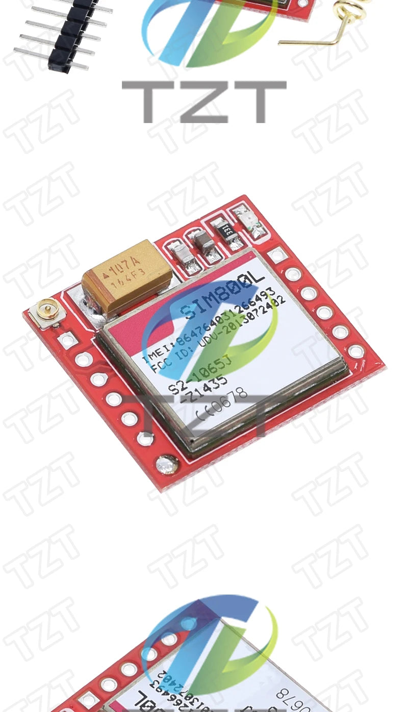 Módulo GSM/GPRS TZT SIM800L (MicroSIM, Quad-Band, Serial TTL) Placa Core