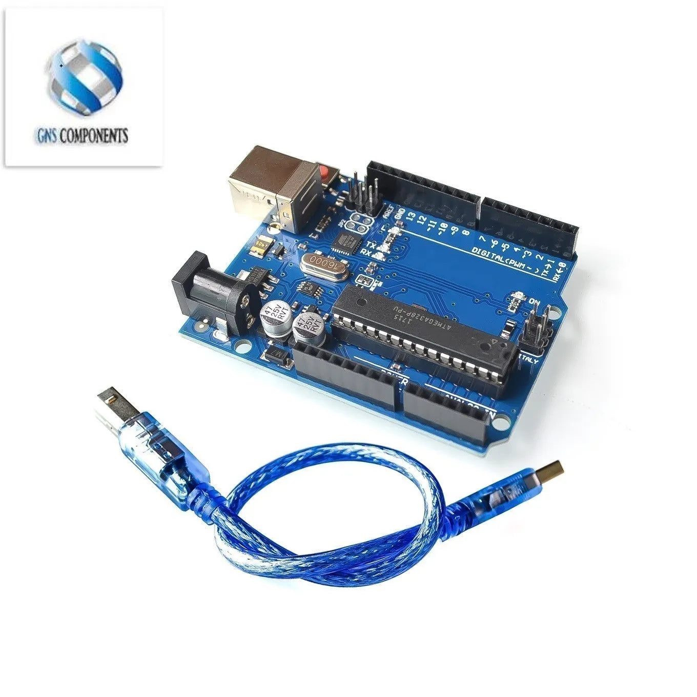 Placa Desarrollo UNO R3 (ATMEGA328P, CH340/ATEGA16U2) compatible Arduino con Cable + Placa Expansión Proto Shield R3