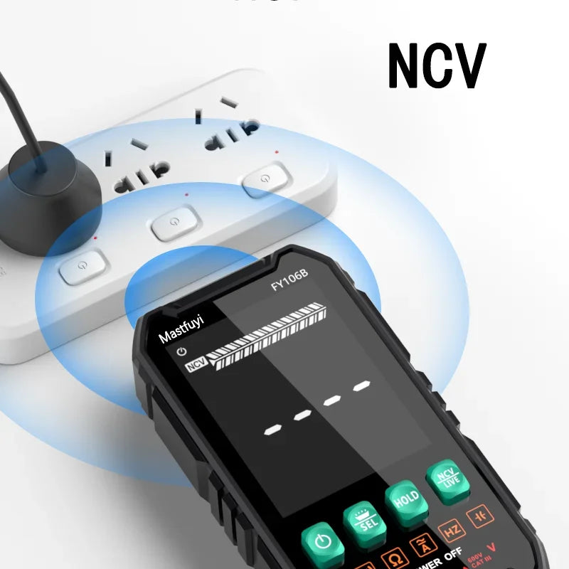 Multímetro Digital Multifunción Mastfuyi FY106 AC/DC - Smart Tester NCV, Ohmetro, Voltímetro (600V)