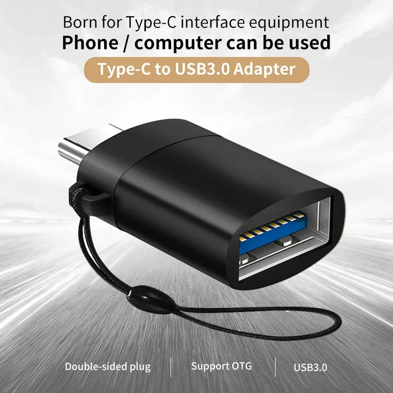 Adaptador Convertidor OTG USB 3.0 Macho a Tipo C Hembra para Cargador/PC/MacBook/Auto/USB iPad (2 Unidades)