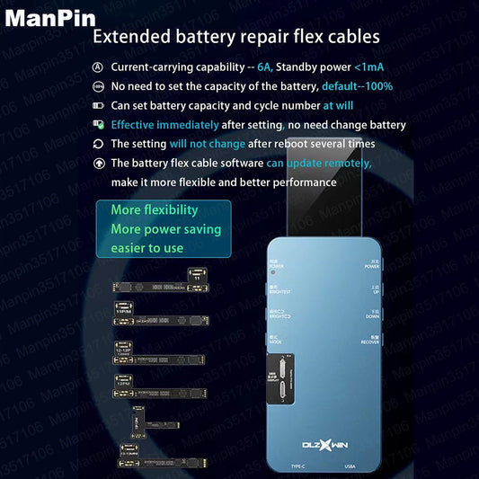 Base Conexión Flex para Tester Inteligente S800/S300 - Prueba Pantalla, Táctil, Corriente, True Tone, Batería