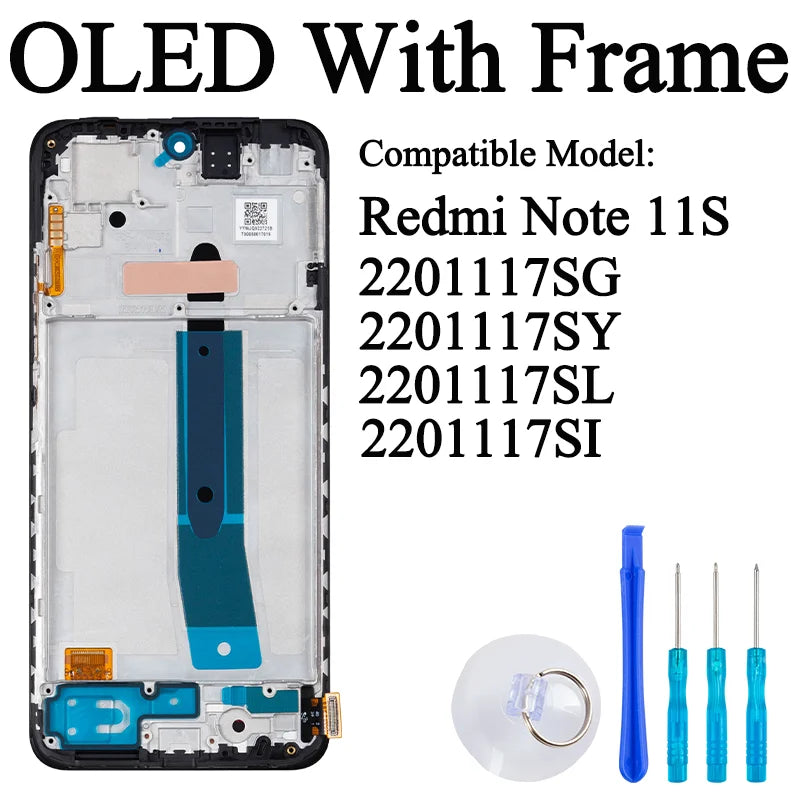 2201117TG 2201117SG Premium Lcd For Xiaomi Redmi Note 11 Display Touch Screen Digitizer Panel Assembly For Redmi Note 11S LCD