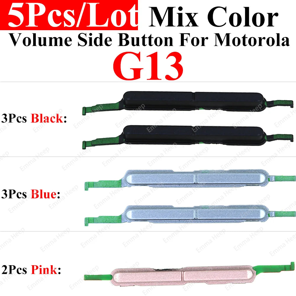 5set Power Volume Side Button Key For Motorola Moto G23 G22 G20 G13 G10 G9 G7 Plus G8 Power Lite Volume Button Power ON OFF