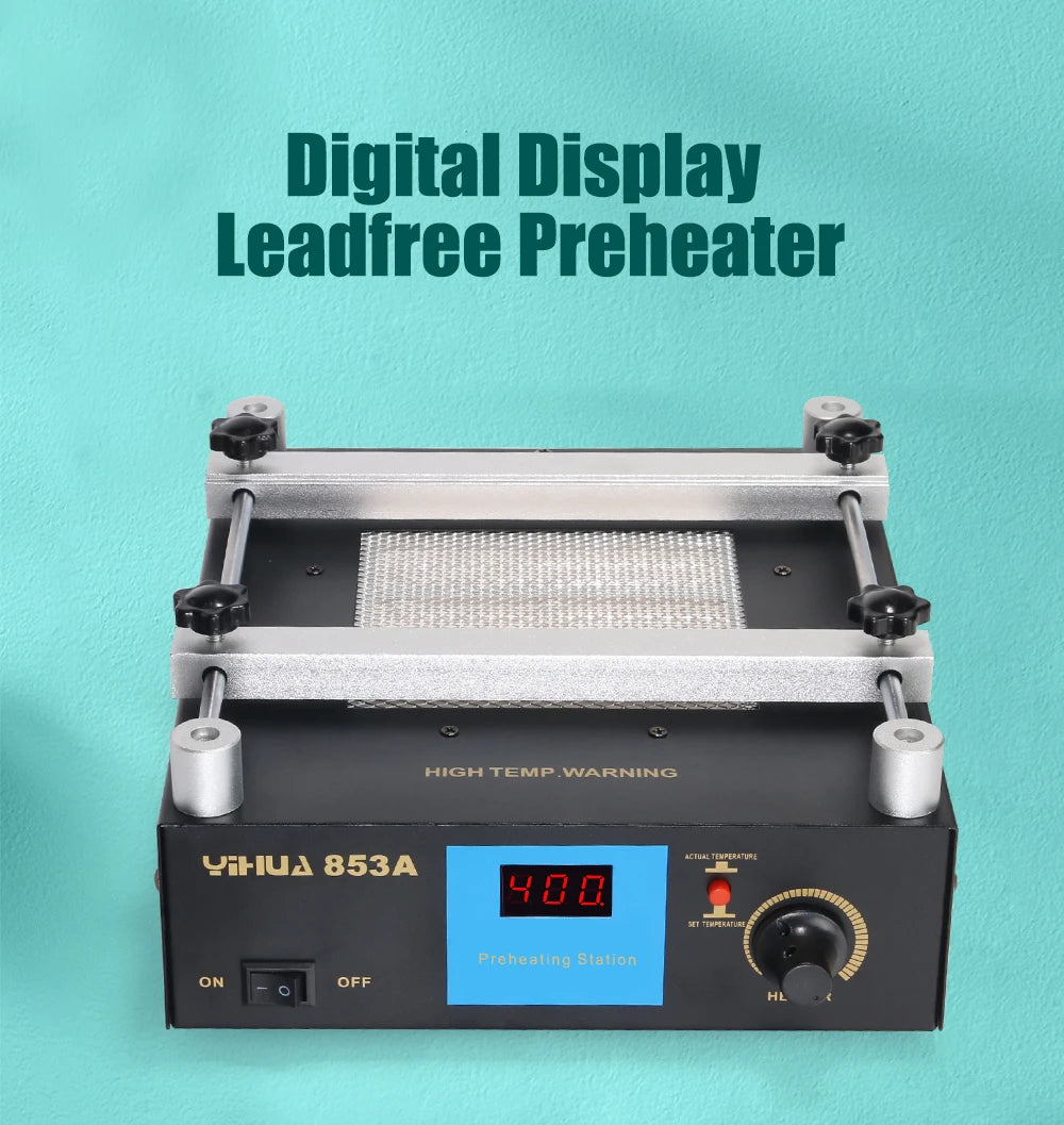 YIHUA 853A SMD BGA Rework Soldering Station Preheating Desoldering Welding Tools PCB Holder Rework Soldering Station Bottom Heat