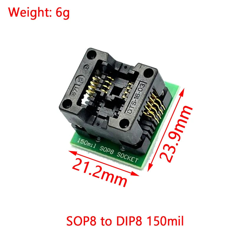 Kit Programador USB XTW100 (CH341) 24/25 Series EEPROM Flash BIOS + Clip Test SOIC8/SOP8