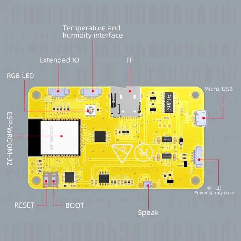 Placa Desarrollo ESP32-2432S028 con Pantalla Táctil LCD TFT 2.8" (240x320) WiFi y Bluetooth
