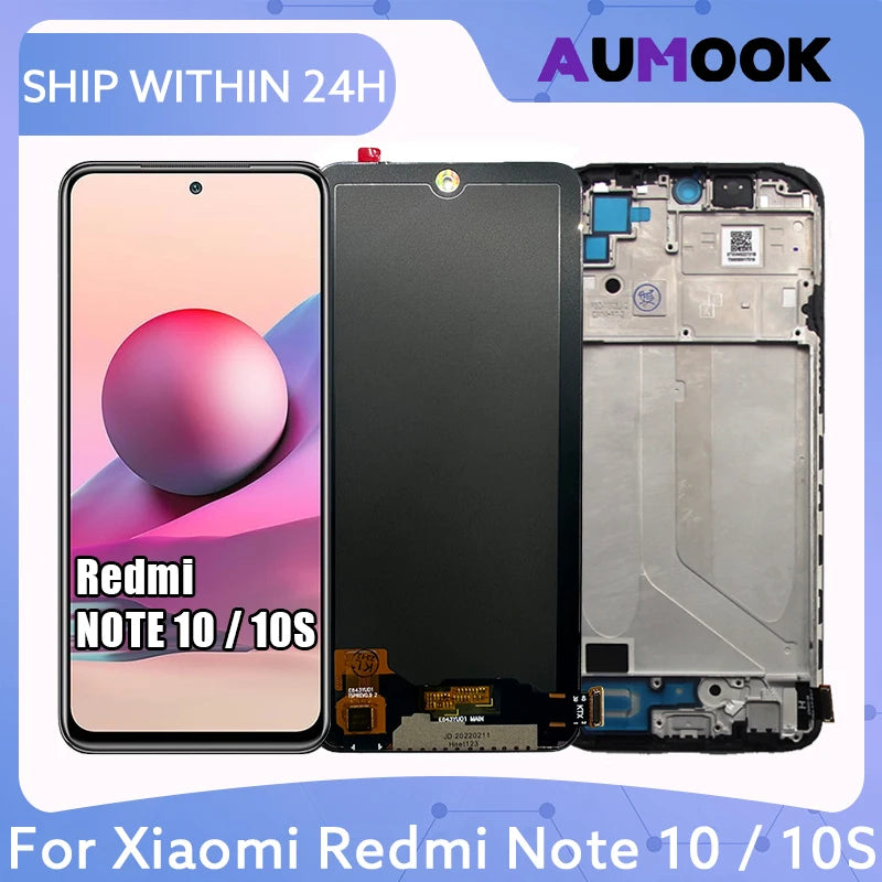 AMOLED LCD For Xiaomi Redmi Note 10 4G 10S LCD Display Touch Screen Digitizer Assembly For Redmi Note10S M2101K7AI M2101K7BG