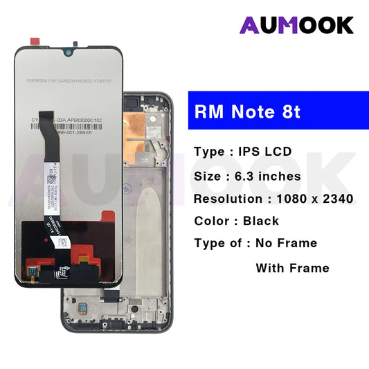 Pantalla IPS LCD 8T con Marco y Digitalizador Táctil para Xiaomi Redmi Note 8T