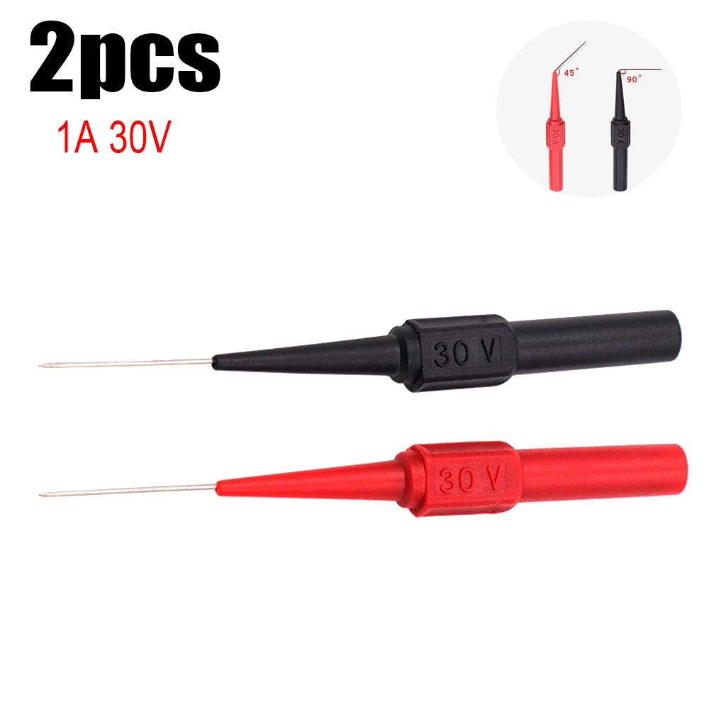 Kit Puntas Prueba Multímetro (x2) - Sondas Automotrices No Destructivas (600V/10A, Aguja 2mm)