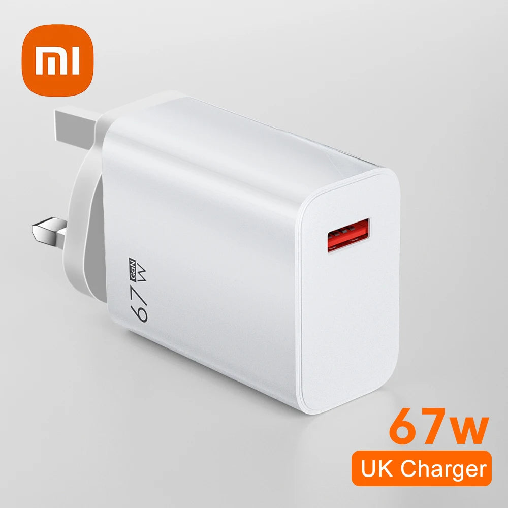Cargador Xiaomi Original 67W Carga Rápida GaN USB-C PD (EU/US/UK) + Cable USB-C