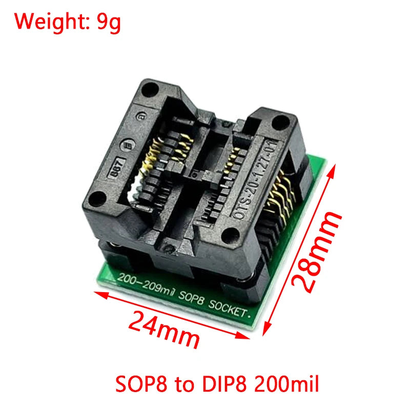 Kit Programador USB XTW100 (CH341) 24/25 Series EEPROM Flash BIOS + Clip Test SOIC8/SOP8