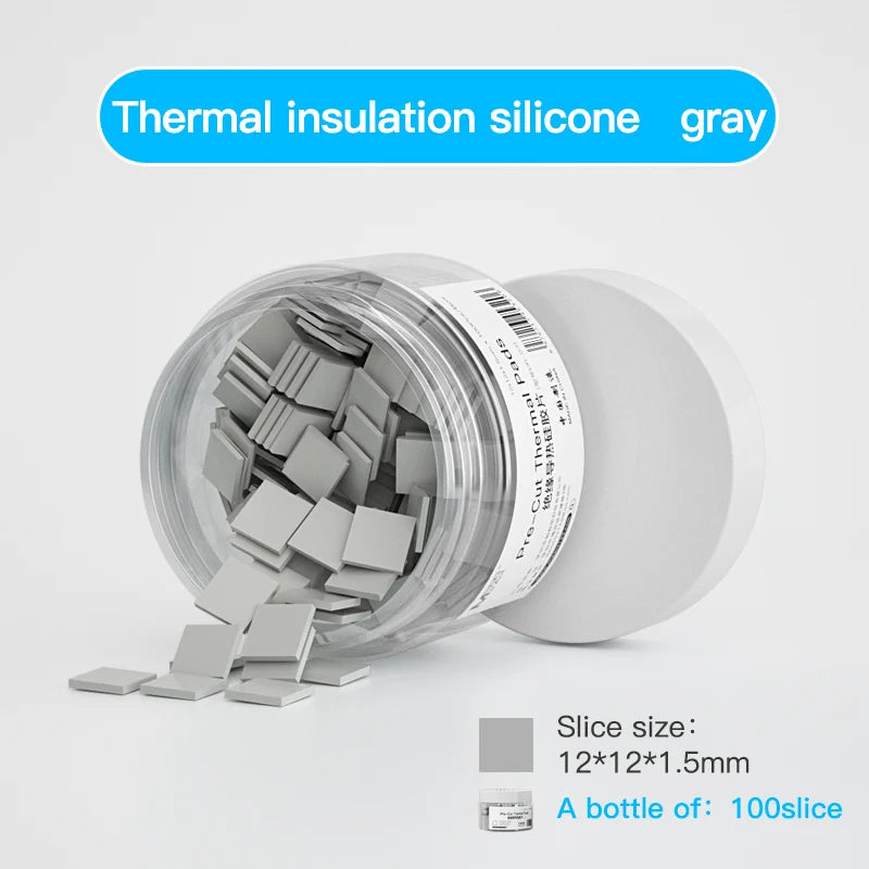 Lámina Silicona Aislante Térmica MaAnt (Alta Temperatura, Precortada) para Reparación Motherboard/CPU/IC/GPU (100 Unidades)