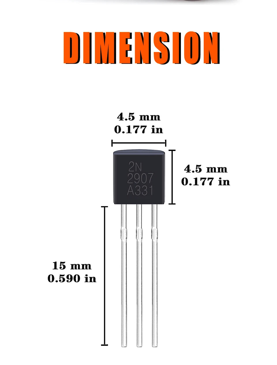 Kit Surtido Transistores BJT TO-92 - 10 Valores (A1015, BC327/337, C1815, S8050/8550, 2N2222/2907) (Total 200 Piezas)