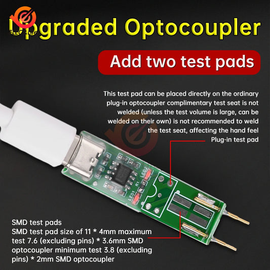 Tester Optoacopladores 4-Pin (v3.0-v6.0) Herramienta Prueba Online Reparación Electrónica Interface USB-C/Micro-B