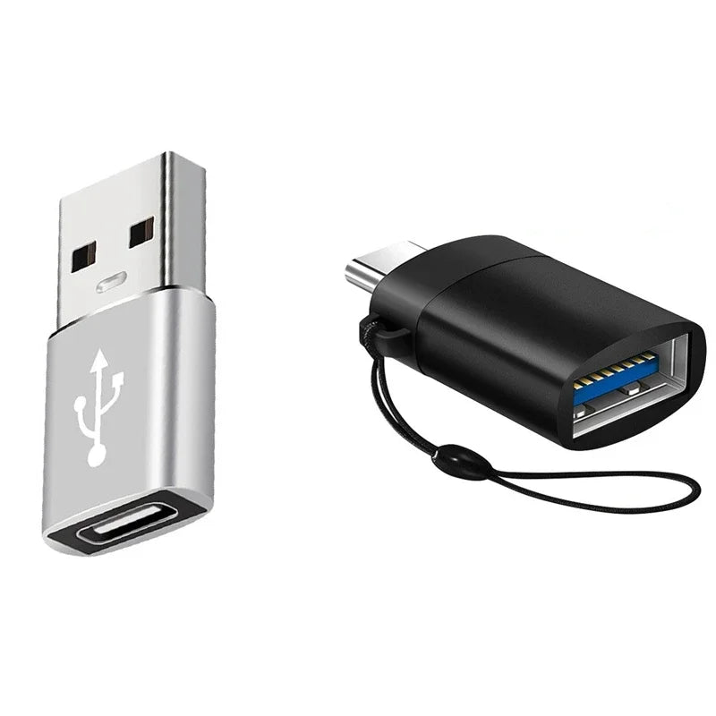 Adaptador Convertidor OTG USB 3.0 Macho a Tipo C Hembra para Cargador/PC/MacBook/Auto/USB iPad (2 Unidades)