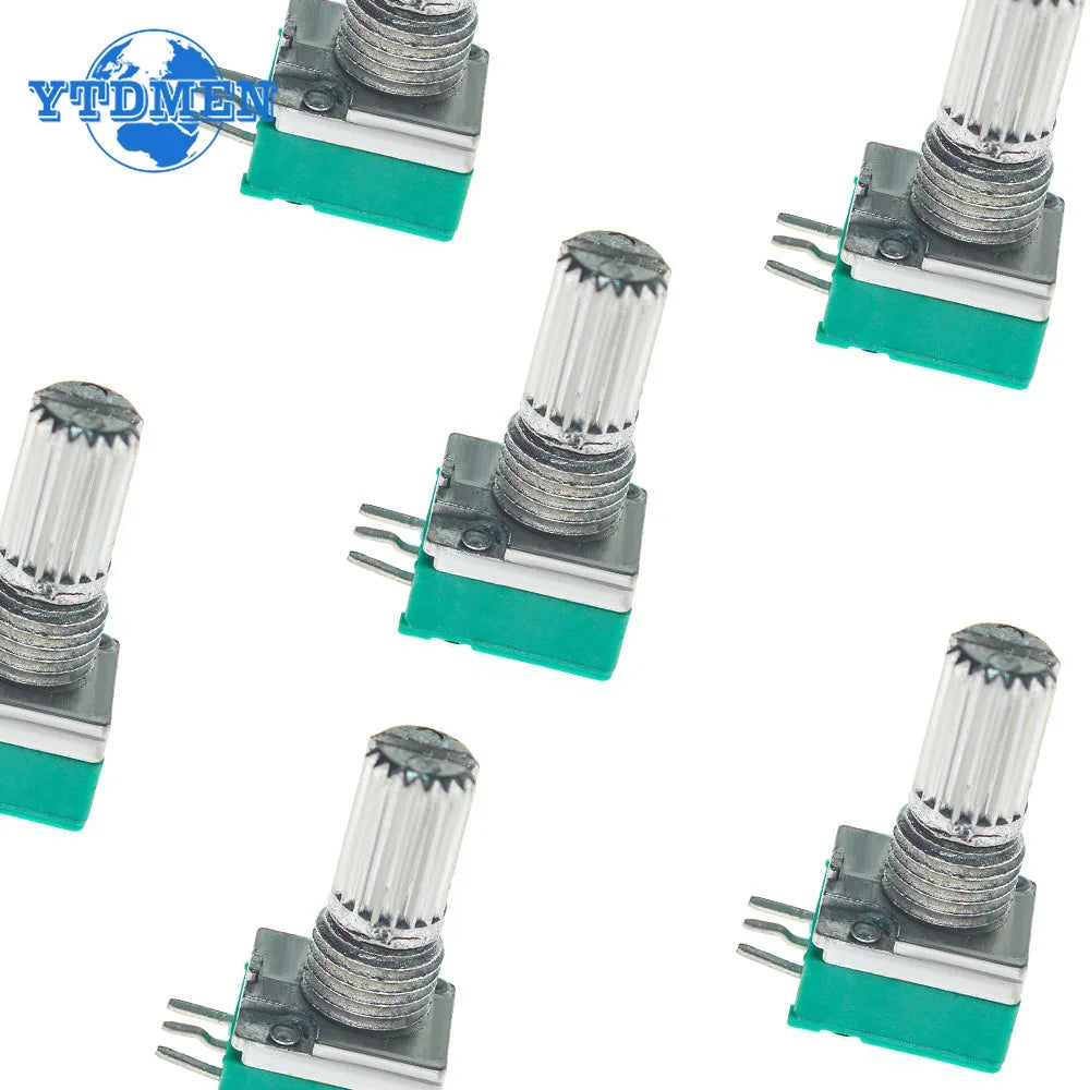 5PCS Potentiometer 3Pin RK097N B100K B1K B5K B10K B20K B50K B500K RK097 Potentiometers Audio Amplifier Sealing