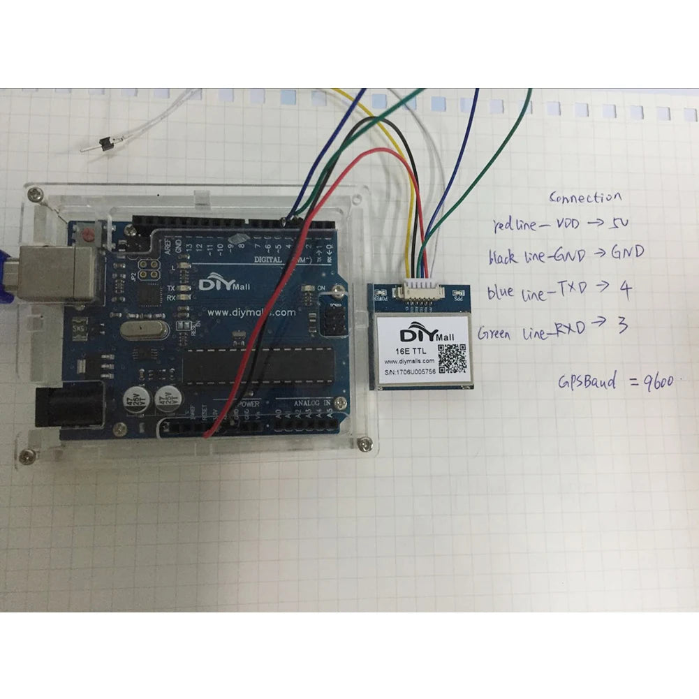 Módulo GPS VK16E (G28U7FTTL) G-Mouse (Antena Cerámica, TTL 9600bps, Flash Integrado) para Control Vuelo/Navegación Vehicular