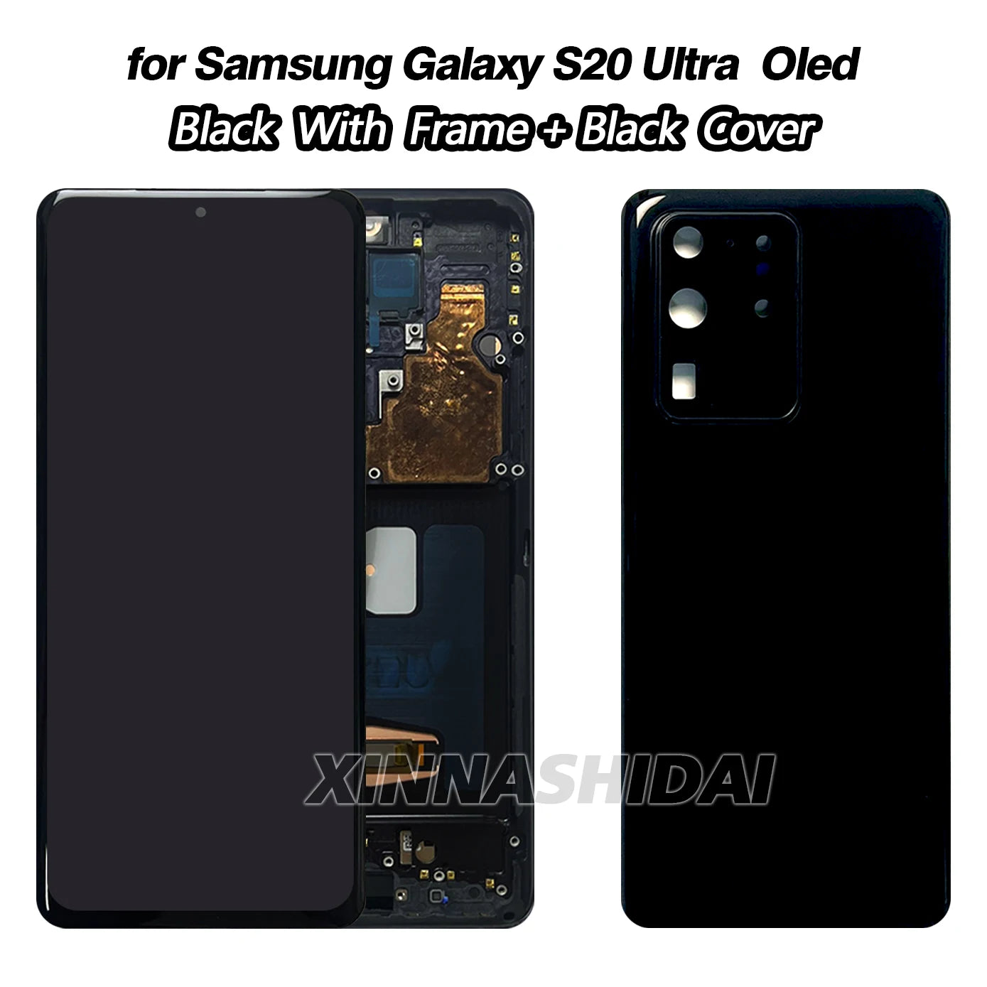 OLED para Samsung Galaxy S20 pantalla LCD de tamaño Ultra grande marco de pantalla táctil cubierta de batería conjunto de digitalizador de carcasa