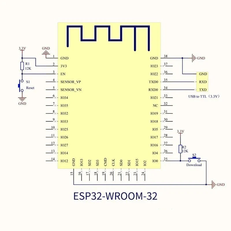 Módulo WiFi+Bluetooth ESP32-WROOM-32D/32U/32E/32UE/WROVER-B/IB para Automatización Hogar Inteligente Arduino DIY