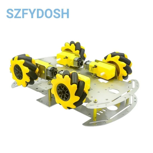 Kit Chasis Auto Robot Omni-Direccional con Ruedas Mecanum y 4 Motores TT para Arduino/Raspberry Pi DIY