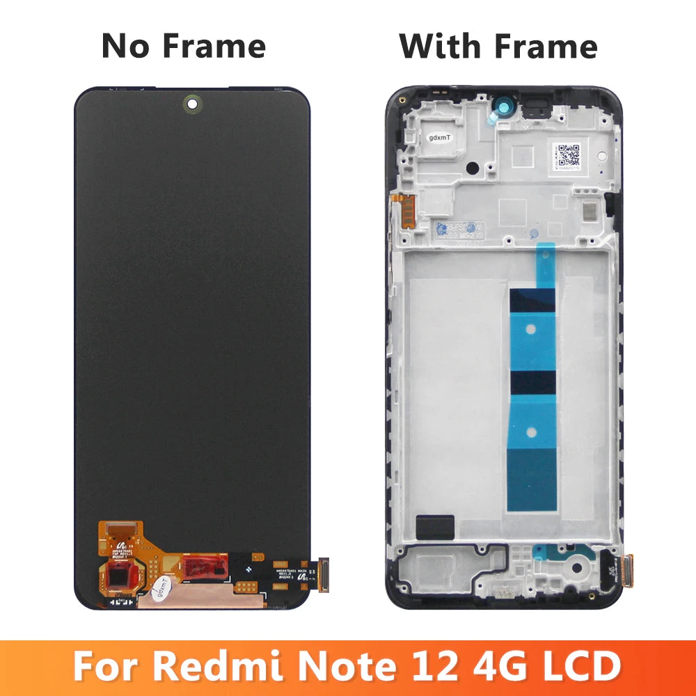 6.67'' Screen For Xiaomi Redmi Note 12 4G Note12 23021RAAEG LCD Display Touch Screen Replacement Digitizer Assembly with Frame
